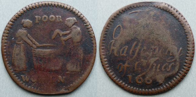 St. Ives, overseers 1669 halfpenny N--- St. Ives, overseers 1669 halfpenny N---